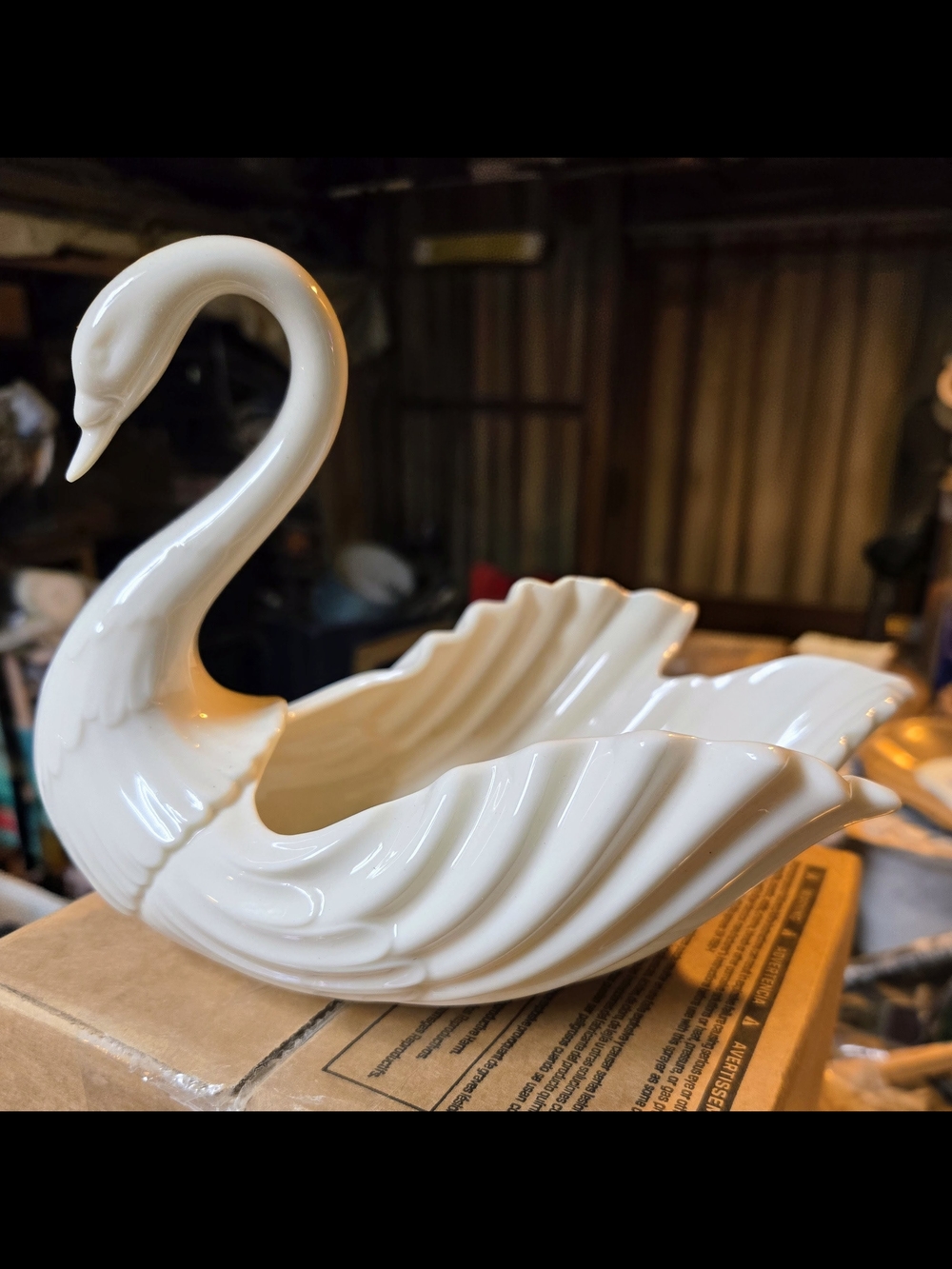 Vintage Lenox Ivory Swan Centerpiece Bowl